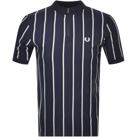 Product Image for Fred Perry Quarter Zip Polo T Shirt Blue