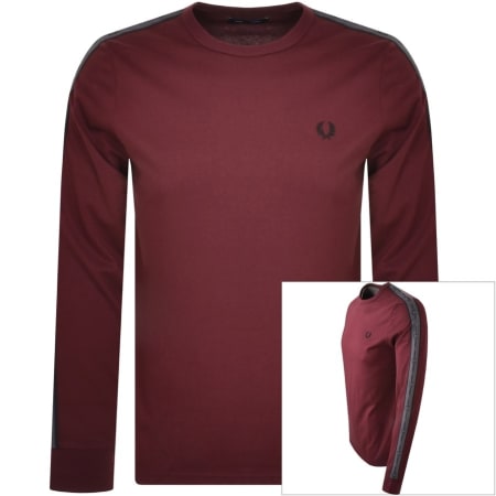 Product Image for Fred Perry Taped Ringer T Shirt Burgundy