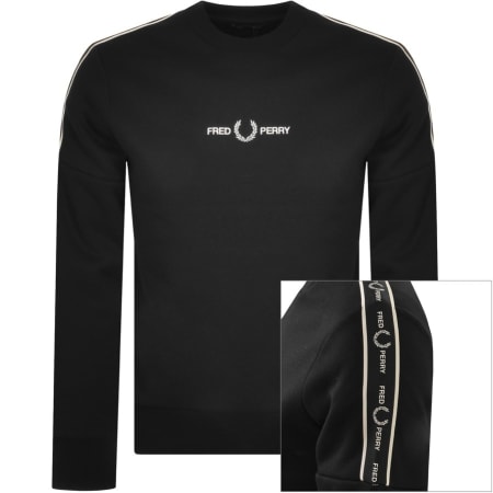 Product Image for Fred Perry Taped Ringer Sweatshirt Black