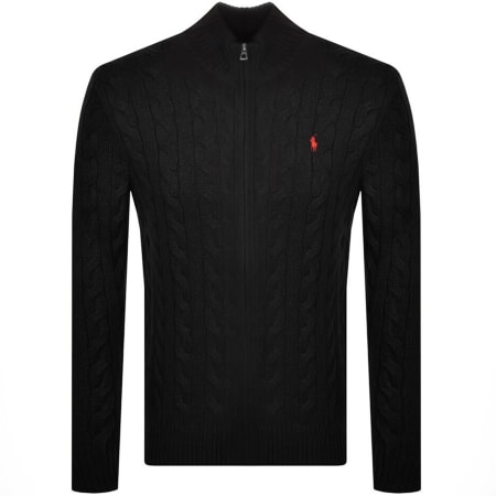 Product Image for Ralph Lauren Full Zip Knit Jumper Black