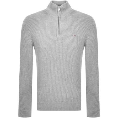 Product Image for Gant Half Zip Knit Jumper Grey