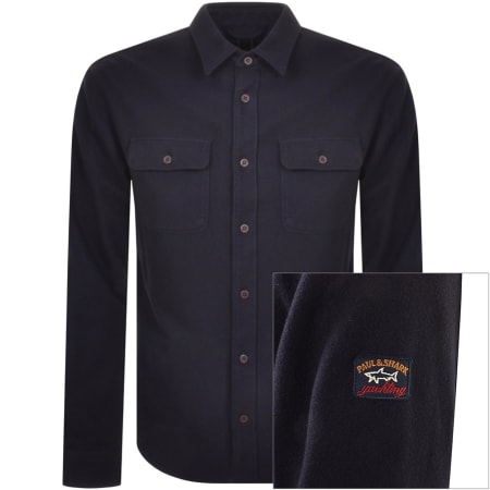 Product Image for Paul And Shark Long Sleeve Wool Shirt Navy