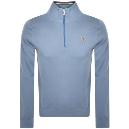 Product Image for PS By Paul Smith Half Zip Knit Jumper Blue