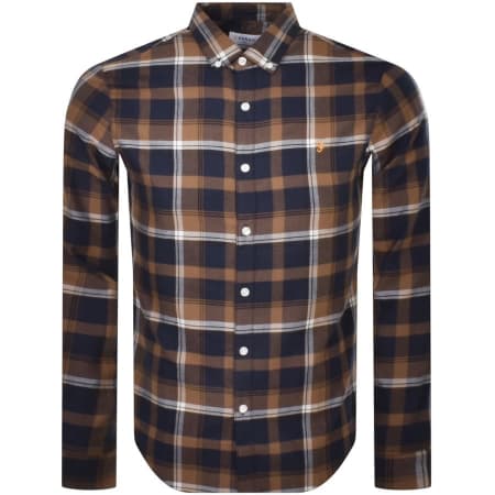 Product Image for Farah Vintage Jean Check Long Sleeve Shirt Brown