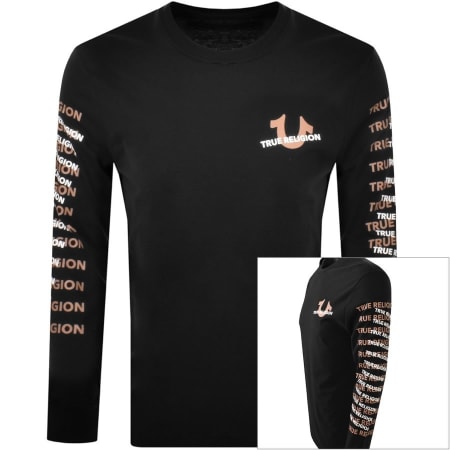 Product Image for True Religion Long Sleeved Repeat T Shirt Black