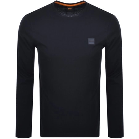 Product Image for BOSS Tacks Long Sleeve Logo T Shirt Navy