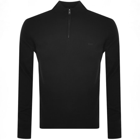 Product Image for BOSS Padro Half Zip Knit Jumper Black