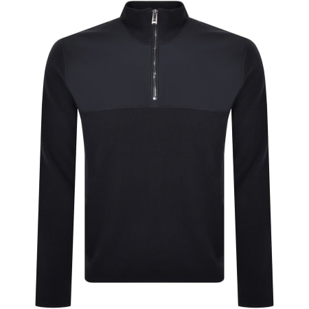 Product Image for BOSS Fusione Half Zip Knit Jumper Navy