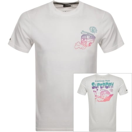 Product Image for Superdry Vintage Travel Sticker T Shirt White