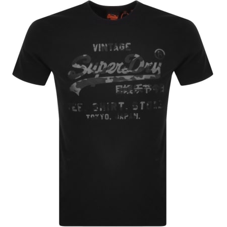 Product Image for Superdry Vintage Label Bonded T Shirt Black