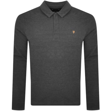 Product Image for Farah Vintage Long Sleeve Polo T Shirt Grey