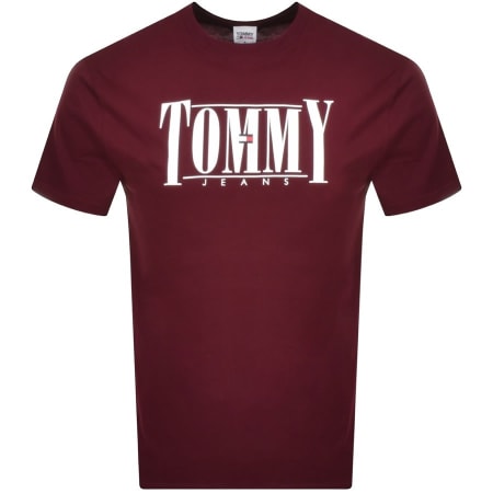 Product Image for Tommy Jeans Classic Logo T Shirt Burgundy