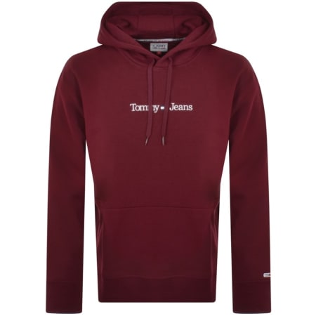 Product Image for Tommy Jeans Linear Logo Hoodie Burgundy