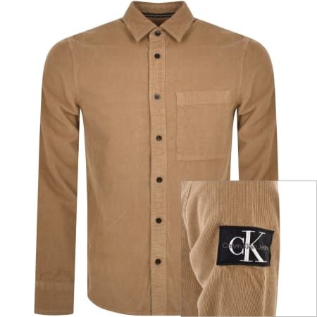 Product Image for Calvin Klein Long Sleeve Corduroy Shirt Brown