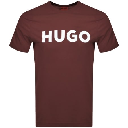 Product Image for HUGO Dulivio Crew Neck T Shirt Burgundy