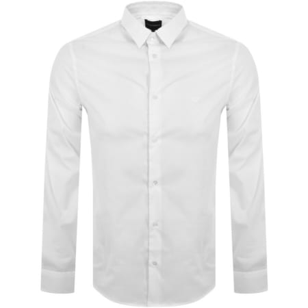 Product Image for Emporio Armani Logo Long Sleeve Shirt White