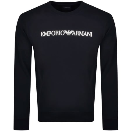 Product Image for Emporio Armani Crew Neck Logo Sweatshirt Navy