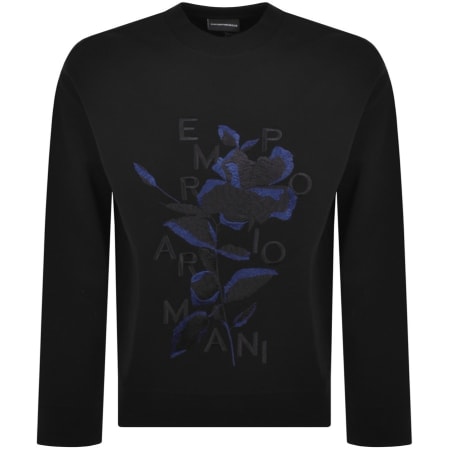 Product Image for Emporio Armani Crew Neck Logo Sweatshirt Black