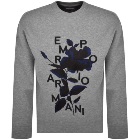 Product Image for Emporio Armani Crew Neck Logo Sweatshirt Grey