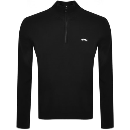 Product Image for BOSS Half Zip Zallo Knit Jumper Black