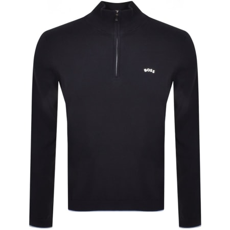 Product Image for BOSS Half Zip Zallo Knit Jumper Navy