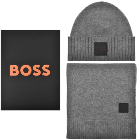 Product Image for BOSS Andres Beanie and Scarf Set Grey