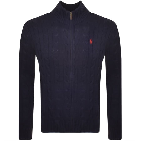 Product Image for Ralph Lauren Full Zip Knit Jumper Navy