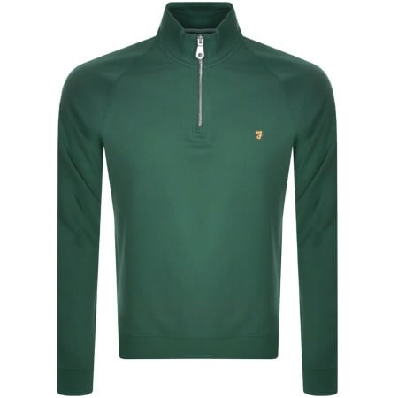 Product Image for Farah Vintage Jim Half Zip Sweatshirt Green