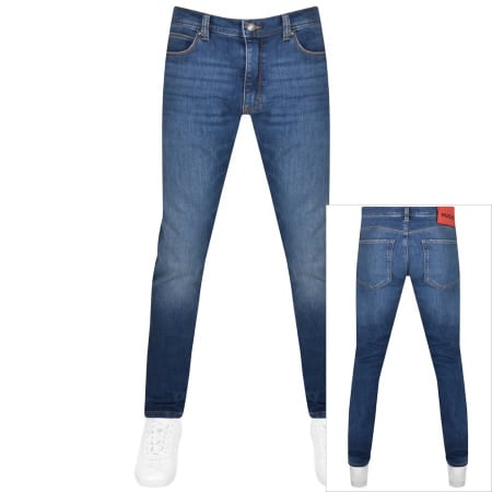 Product Image for HUGO 734 Extra Slim Fit Mid Wash Jeans Blue