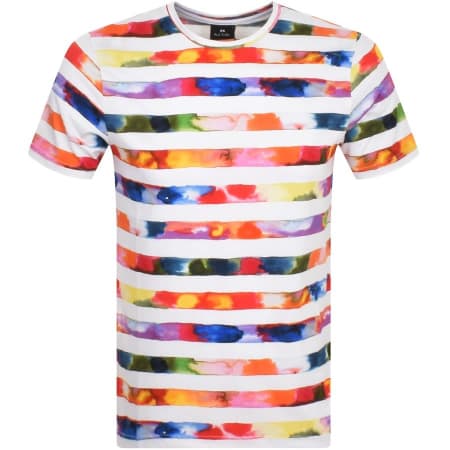 Product Image for PS By Paul Smith Colour Stripe T Shirt White