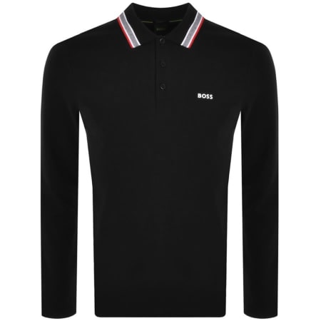 Product Image for BOSS Plisy Long Sleeve Polo T Shirt Black