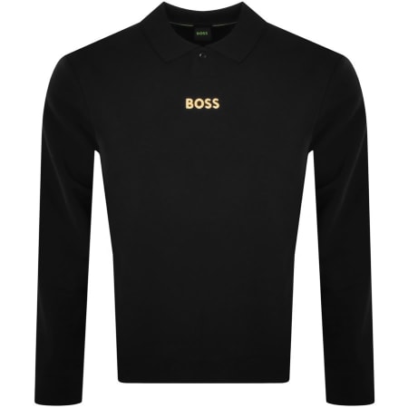 Product Image for BOSS Pirax Gold Long Sleeve Polo Shirt Black
