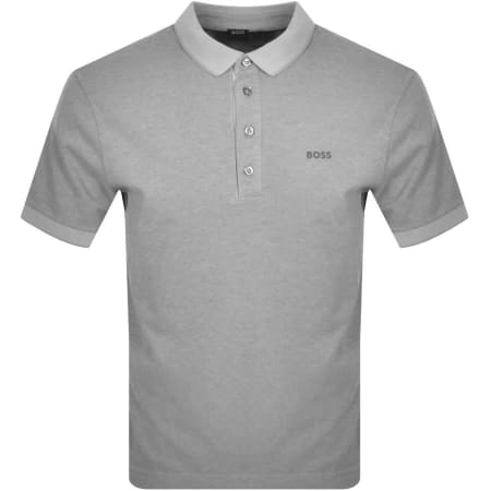 Product Image for BOSS Pestructured Polo T Shirt Grey