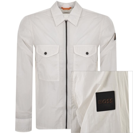 Product Image for BOSS Full Zip Lovel Overshirt Jacket White