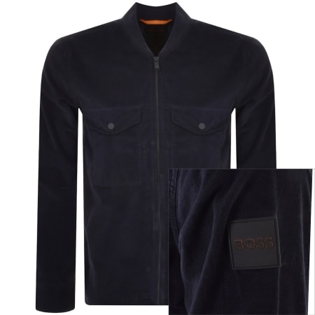 Product Image for BOSS Full Zip Lovek Overshirt Jacket Navy