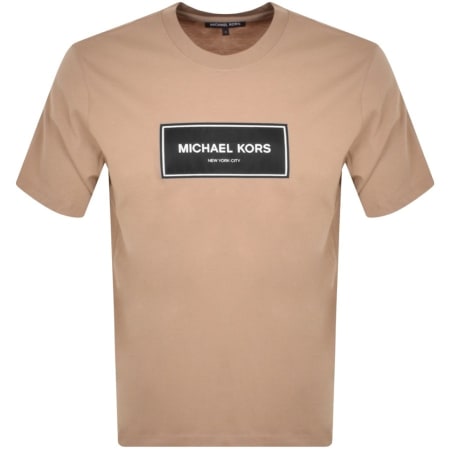 Product Image for Michael Kors Short Sleeve Logo T Shirt Beige