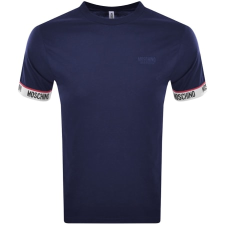 Product Image for Moschino Short Sleeve Tape T Shirt Navy