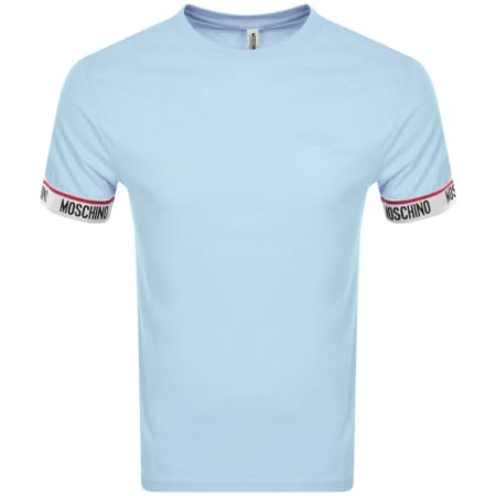 Product Image for Moschino Short Sleeve Tape T Shirt Blue