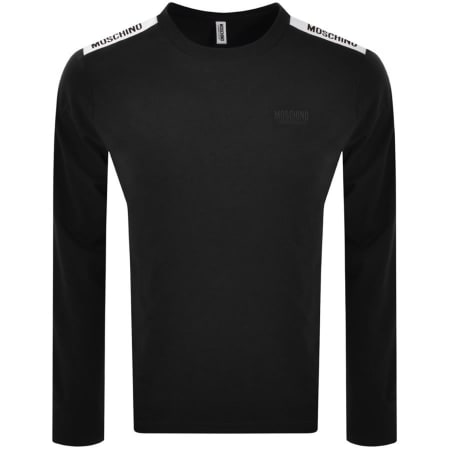 Product Image for Moschino Taped Logo Long Sleeved T Shirt Black
