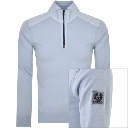 Product Image for Belstaff Kilmington Half Zip Knit Jumper Blue