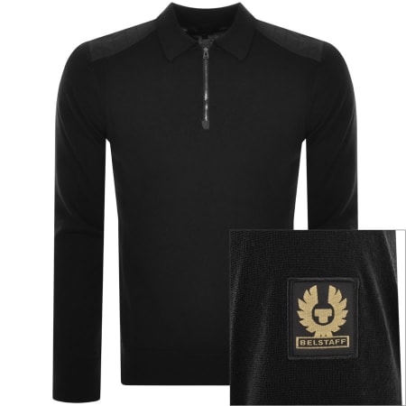 Product Image for Belstaff Kirk Half Zip Polo Jumper Black