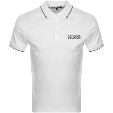 Product Image for Michael Kors Chest Logo Tipped Polo T Shirt White