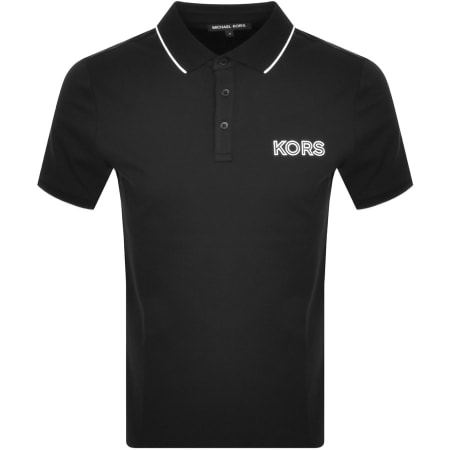 Product Image for Michael Kors Chest Logo Tipped Polo T Shirt Black