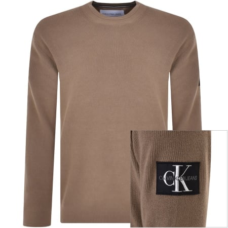 Product Image for Calvin Klein Jeans Badge Raw Sweatshirt Brown