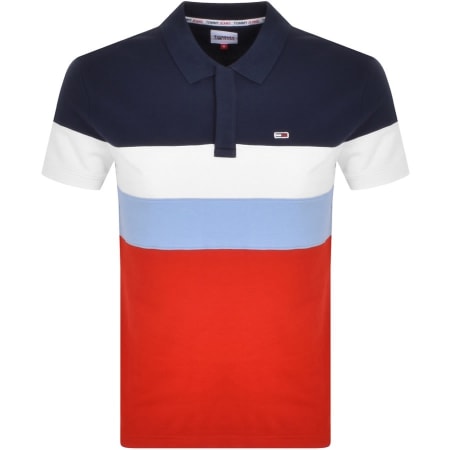 Product Image for Tommy Jeans Classic Colour Block Polo Shirt Red