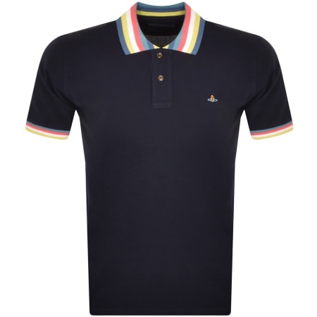 Product Image for Vivienne Westwood Stripe Collar Polo T Shirt Navy