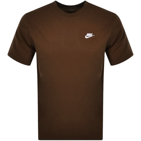 Product Image for Nike Crew Neck Club T Shirt Brown
