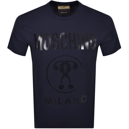 Product Image for Moschino Large Logo T shirt Navy