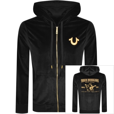 Product Image for True Religion Velour Full Zip Hoodie Black