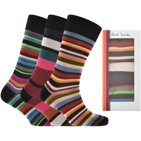 Product Image for Paul Smith Gift Set 3 Pack Stripe Socks Black